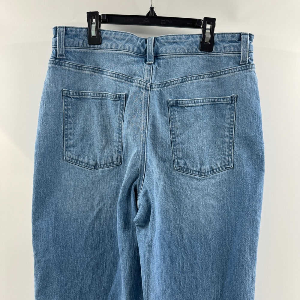 Talbots Wide Leg Crop Jeans | Embroidered Floral Eyelet | Medium Wash | Size 10 - Picture 8 of 9
